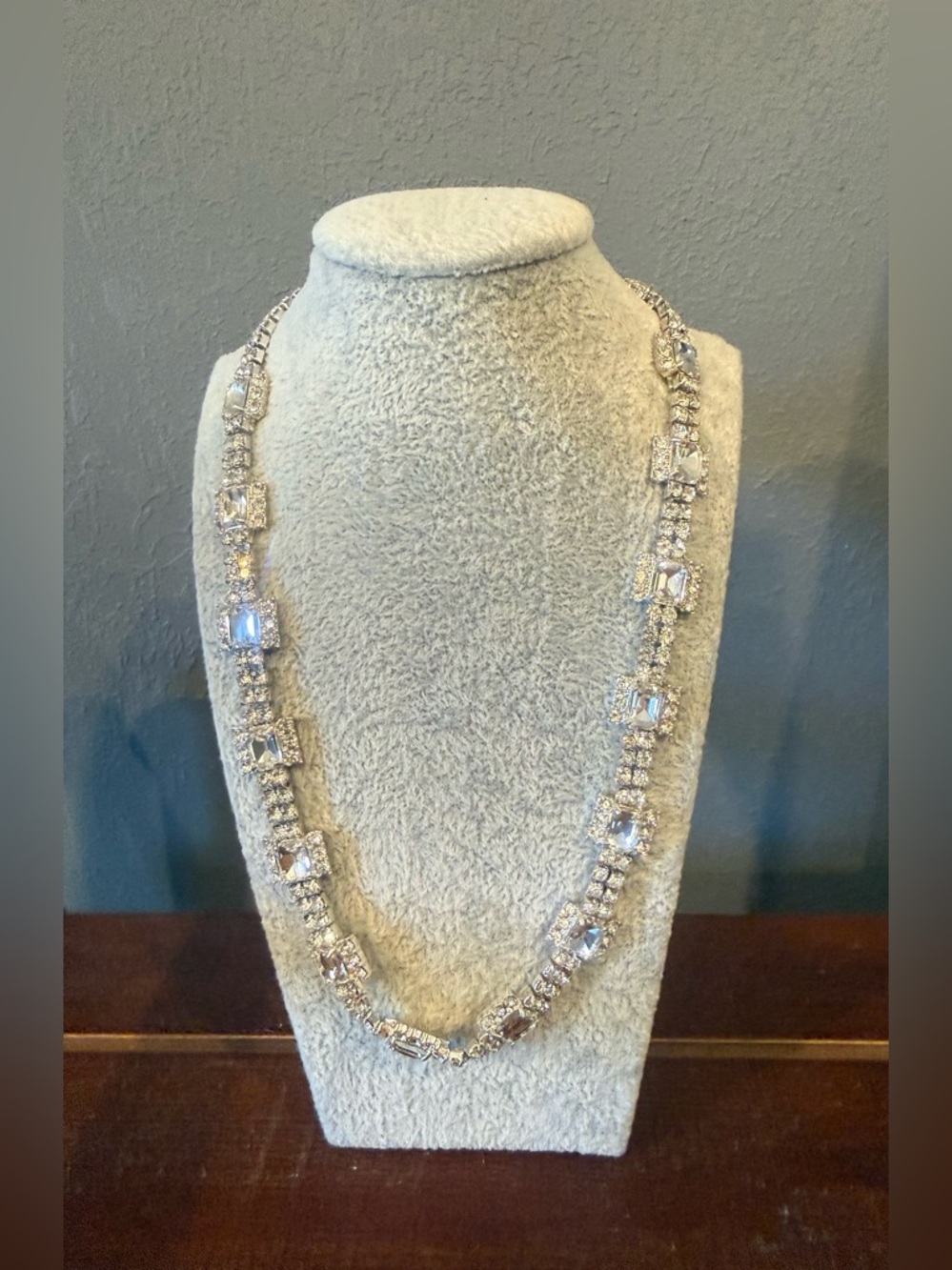 J. Crew Silver-Tone Crystal Link Necklace